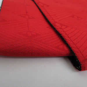 名古屋帯　ゴブラン織り調　全通柄 灰赤色　和装着物　8NC15