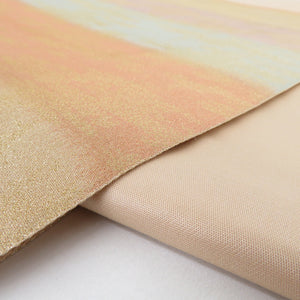 袋帯 砂子つづれ 正絹 金ぼかし色 金糸 全通柄 正絹 フォーマル 着物帯 長さ436cm 未使用品