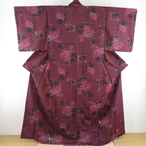 Kimon Washable kimono Kimono Kiku sentence Purple lined wide collar L size Color back 100 % Casual Casual height 163cm Unused