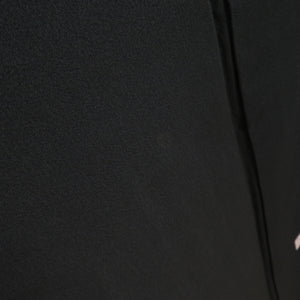 黒留袖 鶴に草花 作家物 落款付 正絹 比翼付 蔦紋 袷 広衿 礼装着物 フォーマル 仕立て上がり 身丈155cm