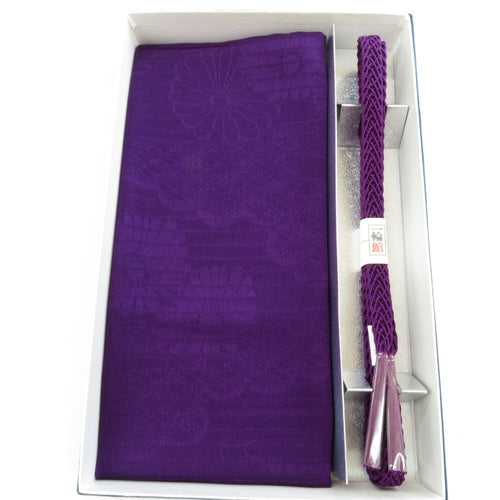 Obi tightening / obi -fried set Summer silk for summer pure silk gauze obi -fried lace band tightening M size silk 100% dark purple -free Japanese