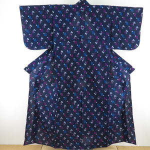 Wool Kimono Ensemble Haori Set Single Character Bee Blue Dye Dyeing Point Bee Casual Kimono Kimono