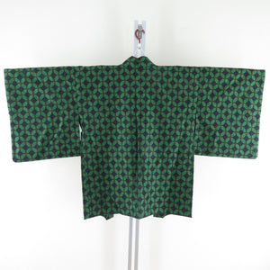 Wool Kimono Ensemble Haori Set Single Backwo Greenery Lattice Lattice Woven Pares Bee Casual Casual Kimono Tailor