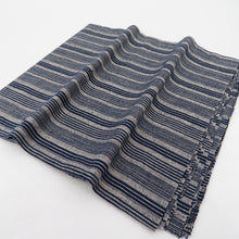 Load image into Gallery viewer, Hagile Shijira weaving 50cm x 108cm cotton 100 % cotton fabric Japanese material for gray blue bags, accessories, patchwork