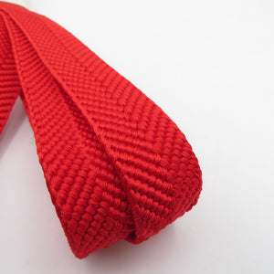 帯締め 平組 絹100% 赤色 帯〆 正絹 カジュアル 和装小物 女性着物用 長さ163cm 未使用品