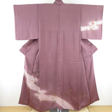 Load image into Gallery viewer, Flowers and musical instruments foil lined wide pure collar purple silk -free semi -formal kimono tailor