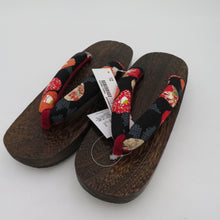 Load image into Gallery viewer, Women&#39;s Yukata Ladies Ninho Tsubaki pattern Black x Red 23.5 ~ 24.5cm Size casual women&#39;s footwear Summer