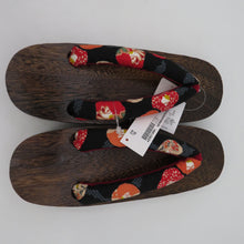 Load image into Gallery viewer, Women&#39;s Yukata Ladies Ninho Tsubaki pattern Black x Red 23.5 ~ 24.5cm Size casual women&#39;s footwear Summer