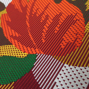 Nagoya Obi peony sentence six -handed pure silk pure silk red brown 8 -inch tailoring kimono band length 364cm beautiful goods