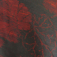 画像をギャラリービューアに読み込む, ウール着物 単衣 茶・赤色 縞柄 織り文様 バチ衿 カジュアルきもの 仕立て上がり 身丈151cm