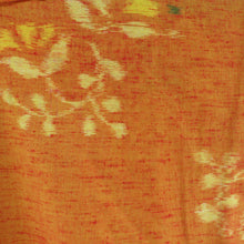画像をギャラリービューアに読み込む, ウール着物 単衣 橙色 花唐草柄 織り文様 バチ衿 カジュアルきもの 仕立て上がり 身丈152cm