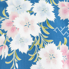 Load image into Gallery viewer, Summer kimono Komon Washable kimono single garment Nadeshiko pattern Light blue x light pink bee collar polyester 100 % Casual summer height 167cm beautiful goods