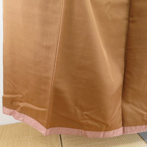 紬 着物 横飾り縞 袷 広衿 グレー色 正絹 カジュアル着物 仕立て上がり 身丈153cm