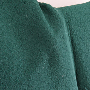 色無地 膨れ地紋 正絹 緑色 袷 広衿 紋なし 仕立て上がり着物 身丈155cm