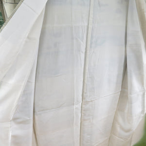 小紋 京都名所 庭園 正絹 灰茶色 広衿 袷 カジュアル 仕立て上がり着物 身丈153cm