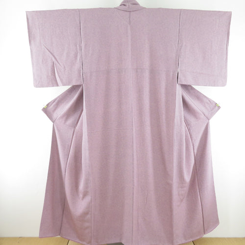 Komon flower arabesque pure silk pure silk purple wide collar lined Casual tailoring kimono 152cm beautiful goods