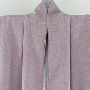 Komon flower arabesque pure silk pure silk purple wide collar lined Casual tailoring kimono 152cm beautiful goods