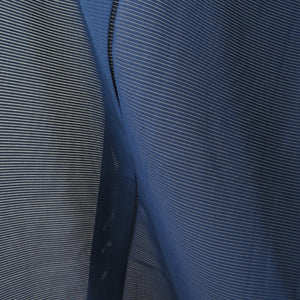 夏着物 単衣 絽 色無地 広衿 正絹 紺色 一つ紋 夏用 仕立て上がり 身丈158cm 美品