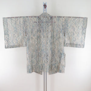 Kimono Court Summer Lace Coat Pure Silk Mud Dyeing Summer Cream X Mint X Mint Pure Silk 92cm Beautiful goods