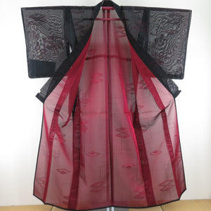 Summer kimono Single Character Shaku Bachi Collar Rhinocardi Pure Silk Red -Purple Summer Tailor