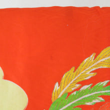 画像をギャラリービューアに読み込む, 子供着物 女の子用 一つ身 オレンジ色 鳳凰柄 正絹 金糸 昭和レトロ フォーマル 女児 七五三 祝着 子供きもの  身丈95cm