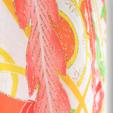 Load image into Gallery viewer, Children&#39;s kimono girl one orange color phoenix pattern pure silk thread Showa retro formal girl Shichigosan celebration Children&#39;s height 95cm