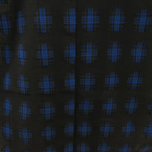 画像をギャラリービューアに読み込む, ウール着物 単衣 黒色ｘ青色 絣柄 バチ衿 カジュアルきもの 仕立て上がり 身丈152cm 美品