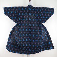 Load image into Gallery viewer, Cotton kimono antique coat tailoring Kasura Ryusui with polka dots babic collar indigo faint tailoring kimono retro Taisho romance 123cm