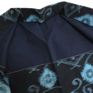 羽織 アンティーク 木綿 紺色 絣 唐花に菱 単衣 藍染 レトロ 大正ロマン 身丈83cm