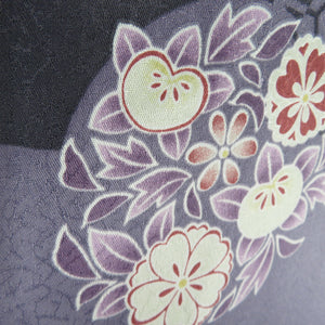 hiromichi nakano ヒロミチナカノ 小紋 洗える着物 花丸柄 紫色 袷 広衿 Mサイズ カラー胴裏 ポリエステル100％ カジュアル 身丈161cm