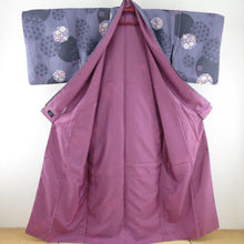 Load image into Gallery viewer, hiromichi nakano Hiromitinakano Komon Washable kimono flower circle purple lined lined lined collar M size color back polyester 100 % casual height 161cm