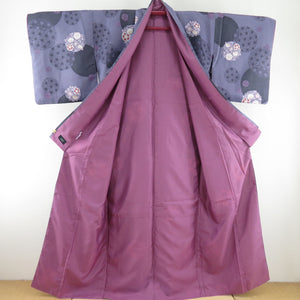 hiromichi nakano Hiromitinakano Komon Washable kimono flower circle purple lined lined lined collar M size color back polyester 100 % casual height 161cm
