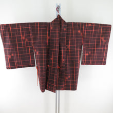Load image into Gallery viewer, Kimono Court Road Middlewear / Long Road 2 pieces Set Tsumugi Lattice Court Brown Pure Silk Outpo