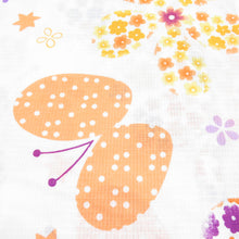 Load image into Gallery viewer, XMISS Kisumi Yukata Flowers and Butterfly Pattern White White White Elephant 100 % Cotton Red Plum Summer Yukata Summer Festival Fireworks Day 165cm