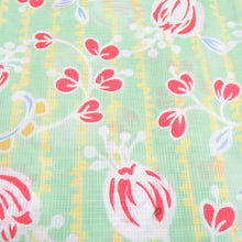 Load image into Gallery viewer, XMISS Kisumi Yukata Flower Blossom Pattern Light Green 100 % Cotton Red Plum Summer Summer Yukata Summer Festival Fireworks Meeting 165cm