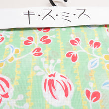 Load image into Gallery viewer, XMISS Kisumi Yukata Flower Blossom Pattern Light Green 100 % Cotton Red Plum Summer Summer Yukata Summer Festival Fireworks Meeting 165cm