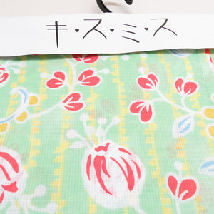 XMISS Kisumi Yukata Flower Blossom Pattern Light Green 100 % Cotton Red Plum Summer Summer Yukata Summer Festival Fireworks Meeting 165cm