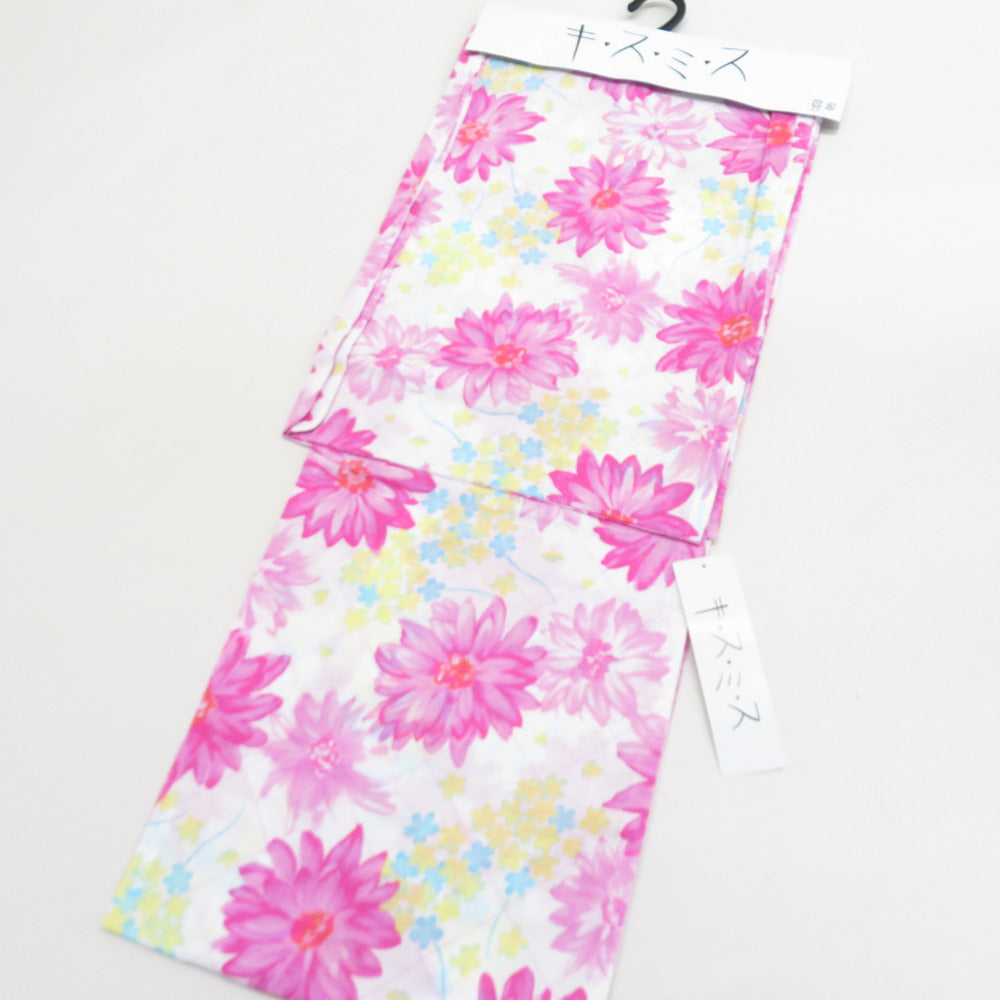 ★未使用　花模様の浴衣反物　n3698 ☆未使用花模様の浴衣反物n3698