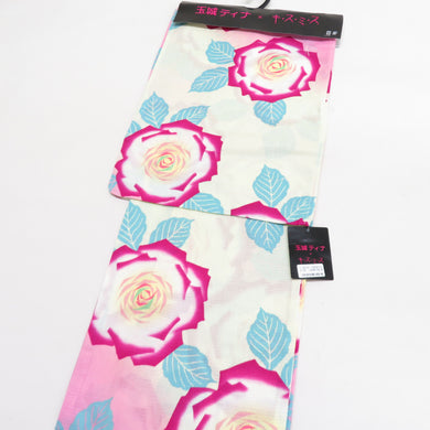 XMISS Kisumi Yukata Tamaki Tamaki Tina Rose Pattern Yellow 100 % Cotton Red Ume Summer Yukata Summer Festival Fireworks