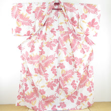 Load image into Gallery viewer, Summer kimono small crest Washed kimono and leaf sentence white cloth Bachi Bachi collar F size polyester 100 % Casual Numbers Power 163cm