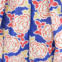 Load image into Gallery viewer, Summer kimono Komon Washing Kimono Kimono Kimono Camellia Blue x Orange x Red F Size Bee Bee Collar 100 % Casual Summer Summer Studio 164cm Beautiful goods