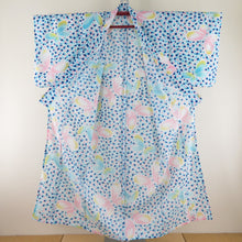 Load image into Gallery viewer, Summer kimono Komon Washable kimono -shaped kimono -shaped binding ball light blue x yellow x pink bee collar s size polyester 100 % Casual summer height 150cm