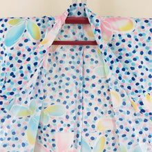 Load image into Gallery viewer, Summer kimono Komon Washable kimono -shaped kimono -shaped binding ball light blue x yellow x pink bee collar s size polyester 100 % Casual summer height 150cm