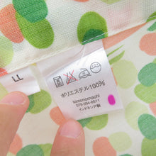 Load image into Gallery viewer, Summer kimono small crest Washable kimono pattern Butterfly pattern yellow -green x yellow x salmon pink color TL size Bachi collar polyester 100 % casual summer life 170cm