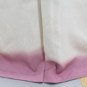 Attached writer dye dye purple pure silk rice ear pattern lined wide collar crest tailoring up 163.5cm beautiful goods