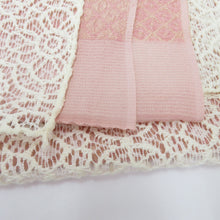 Load image into Gallery viewer, Obi -fried Silk Rayon Race Obigue Pink x White Lace War Wa de Modern Floral Pattern Lace Lame Interpretation Woven Woven Beginning Ceremony Kimono Fashionable Kimono Length 180cm