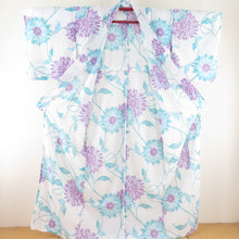 Load image into Gallery viewer, Summer kimono Komon Kimonu Kimono Kikuakusa sentence White Character Bee Bee Collar F Size polyester 100 % Casual Summer Numbers 165cm