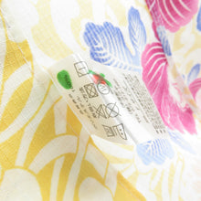Load image into Gallery viewer, Summer kimono small crest Washable kimono, chrysanthemum, kiku, yellow clothing bell collar F size polyester 100 % Casual summer height 163cm