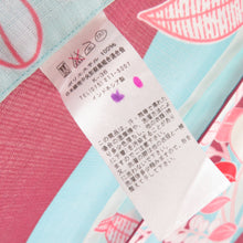 Load image into Gallery viewer, Summer kimono Kimon Washable kimono Tachibana pattern light blue / purple single garment Bachi collar F size polyester 100 % Casual Numb
