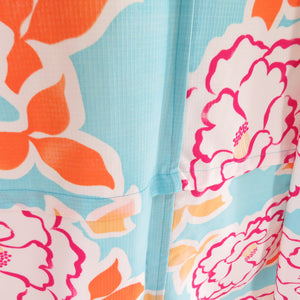 Summer kimono Komon Washable kimono Bannactic pattern light blue bee collar single clothes F size polyester 100 % Casual summer height 163cm